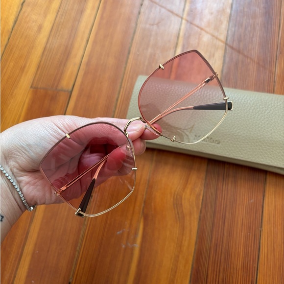 MaxMara Red and Gold Women's Glasses - Picture 2 of 9